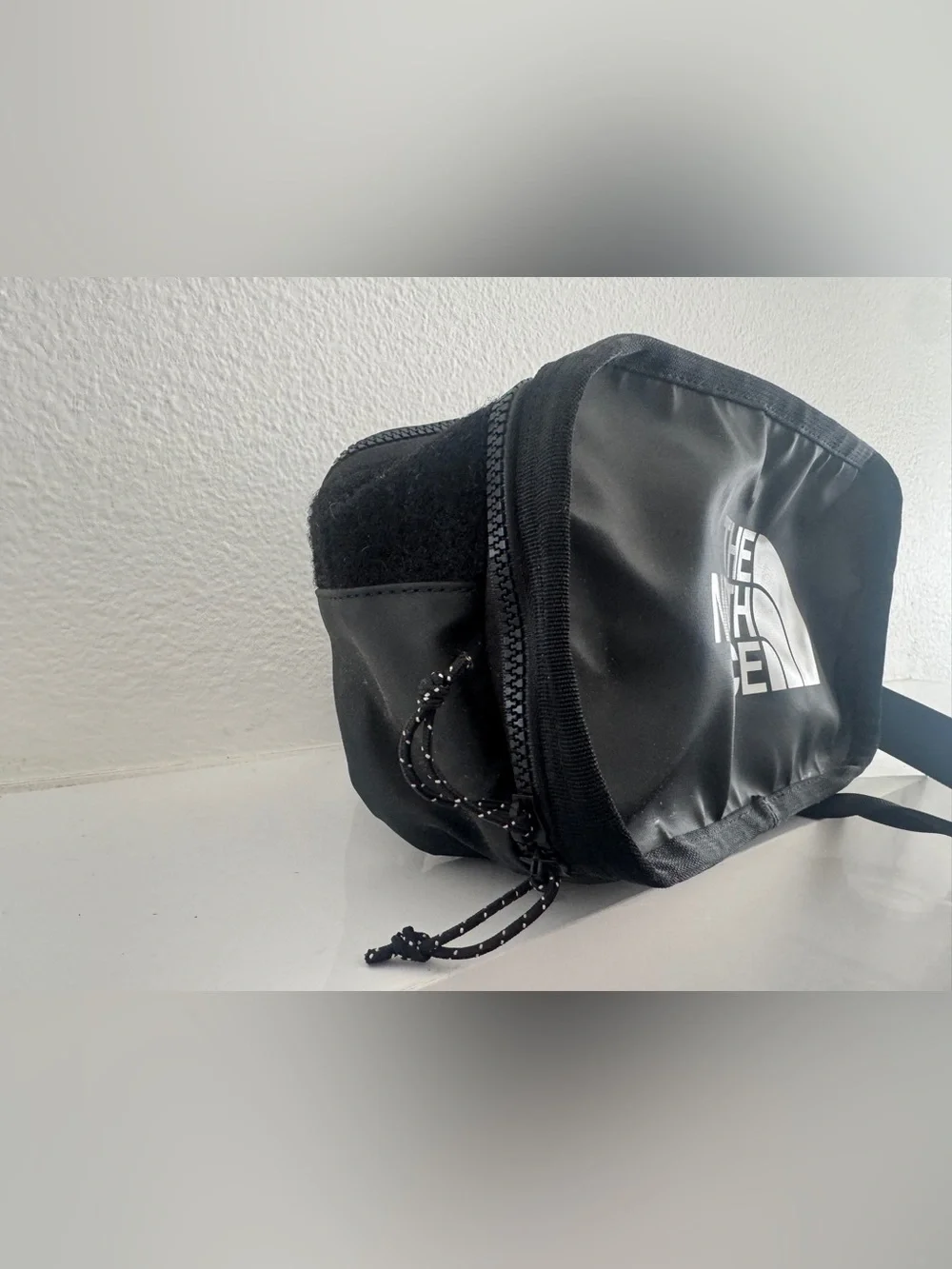 The North Face Black Belt Bag with White Logo